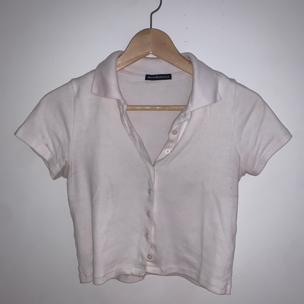 ☁️SOLD☁️ Brandy Melville white button down top